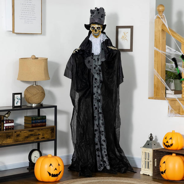 Lebensgroßer Halloween-Bräutigam: 183cm bewegliches Skelett mit blinkenden Augen und Soundeffekten