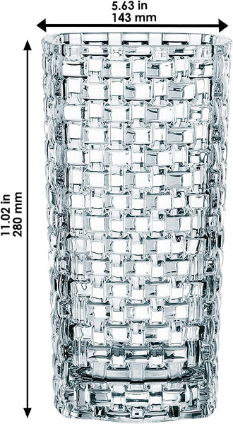 Schwere Vase Nova aus Glas, ca. 28 cm Höhe. Kristallglas.