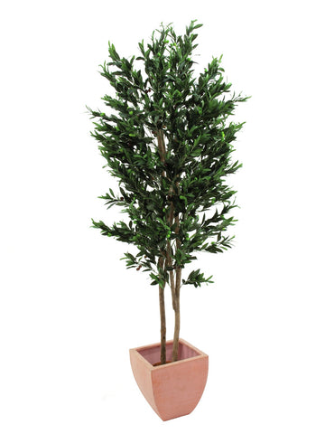 Künstlicher Olivenbaum mit Seidenblättern und Olivenfrüchten. Pflegefrei. 250 cm.