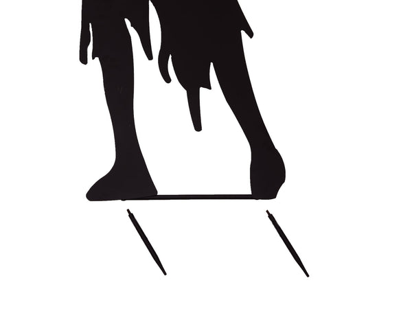 Halloween Silhouette Metall Zombie Frau, 135cm
