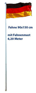 Fahnenmast mit Flagge 90x150 cm