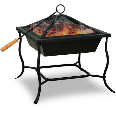 Feuerschale Feuerkorb Feuerständer Feuerstelle mit Funkenschutz Stahl, 45 cm