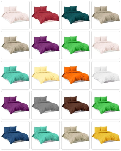 100% Baumwolle Bettwäsche Bettgarnitur Bettbezug, verschiedene Farben, 135cm x 200cm + Kissenbezug 80cm x 80cm