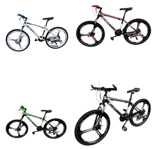 Fahrrad 26 Zoll, 21 Gänge, Doppelscheibenbremsen. Farben: Schwarz, blau, rot oder grün.