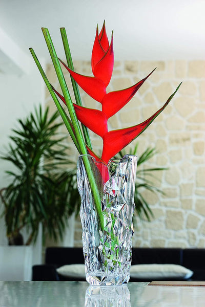 Schwere Vase Sculpture aus Glas, ca. 33 cm Höhe. Kristallglas.