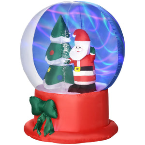Aufblasbare Kristallkugel mit Weihnachtsmann und Tannenbaum, 150 cm mit LED-Beleuchtung. Weihnachten Deko Luftfigur, wetterfest