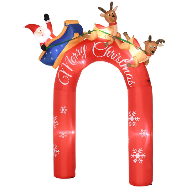 Aufblasbarer Weihnachtsbogen mit Rentierschlitten, 270 cm mit LED-Bele – Fairer Import Vertrieb