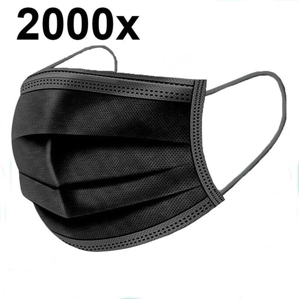 8 Cent Angebot: Atemschutzmasken 3-lagig, schwarz.