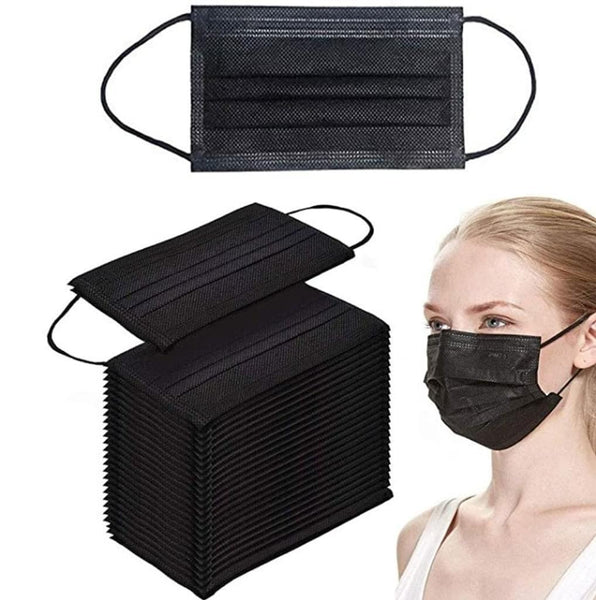 8 Cent Angebot: Atemschutzmasken 3-lagig, schwarz.