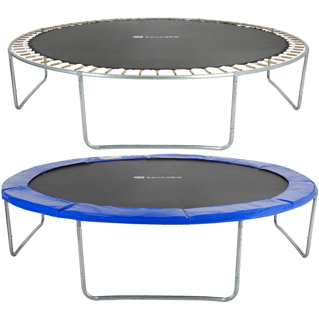 SAIBERTAN Gartentrampolin 244-366 Cm - EXTRA STARK Mit Sicherheitsnetz & Leiter