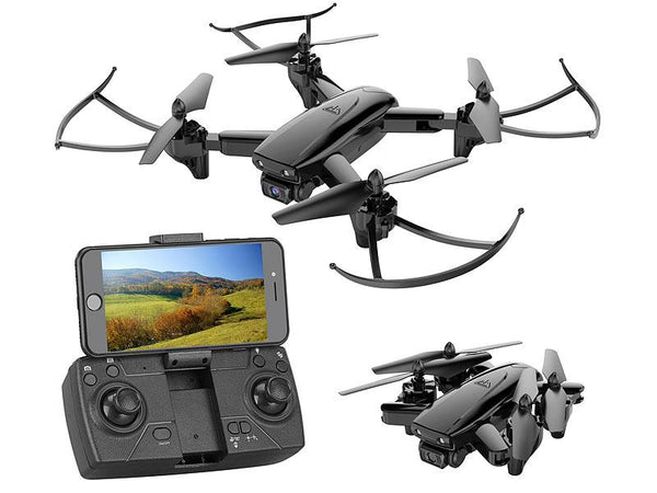 Video-Foto-Drohne: Faltbarer WiFi-FPV-Quadrocopter mit HD Kamera, Optical Flow, App (Quadrokopter)