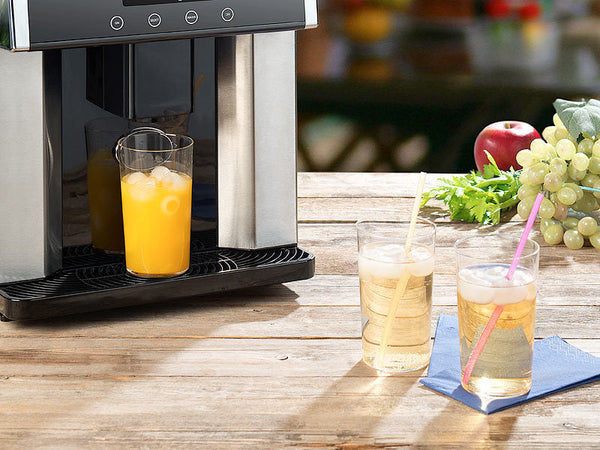 Profi Eiswürfelmaschine mit Spender. Robustes Edelstahlgehäuse. Eiswür – Fairer Import Vertrieb