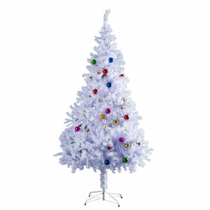 Tannenbaum Weihnachtsbaum Christbaum inkl. Deko, weiß, 150 cm