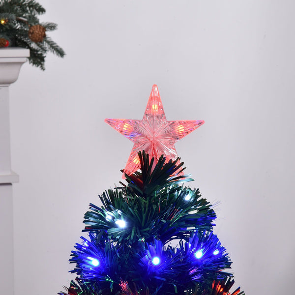 Weihnachtsbaum Tannenbaum Christbaum LED Lichtfaser Stern, multicolor, 90 cm