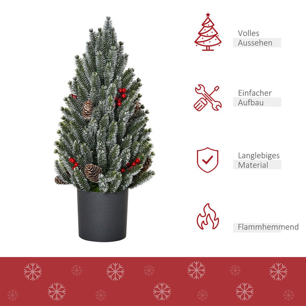 Weihnachtsbaum Christbaum inkl. Deko, grünweiß, 47cm