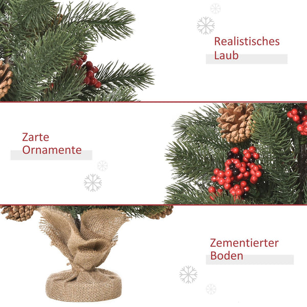Weihnachtsbaum Christbaum inkl. Deko, grün, 50 cm