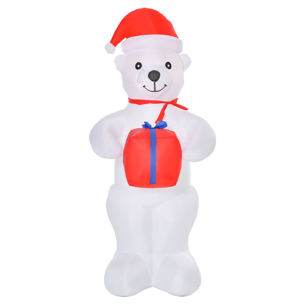 Aufblasbarer Weihnachts-Eisbär, 180 cm mit LED-Beleuchtung. Weihnachten Deko Luftfigur
