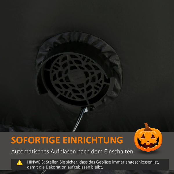 Aufblasbares Kürbis-Kopf-Gespenst, 270 cm mit LED-Beleuchtung. Halloween Deko Luftfigur