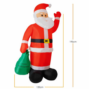 Weihnachtsmann - Nikolaus, aufblasbar. Von groß bis riesig. Bester Blickfänger. 1,95 - 8,20 Meter Höhe.