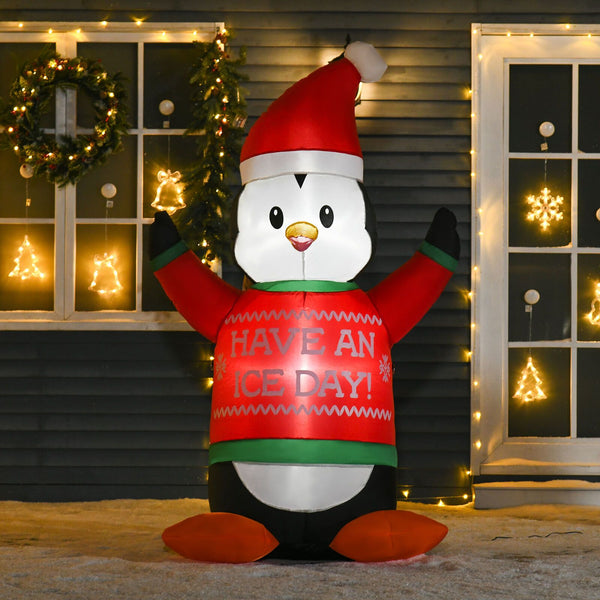 Aufblasbarer Pinguin, 188 cm mit LED-Beleuchtung. Weihnachten Deko Luftfigur