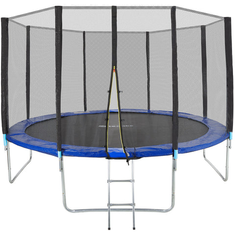 Trampolin Ø 244/305/366/396/427/457 cm | TÜV SÜD GS Zertifiziert | Komplettset mit Sicherheitsnetz Regenabdeckung, Leiter, Randabdeckung & Zubehör | Kindertrampolin Gartentrampolin.